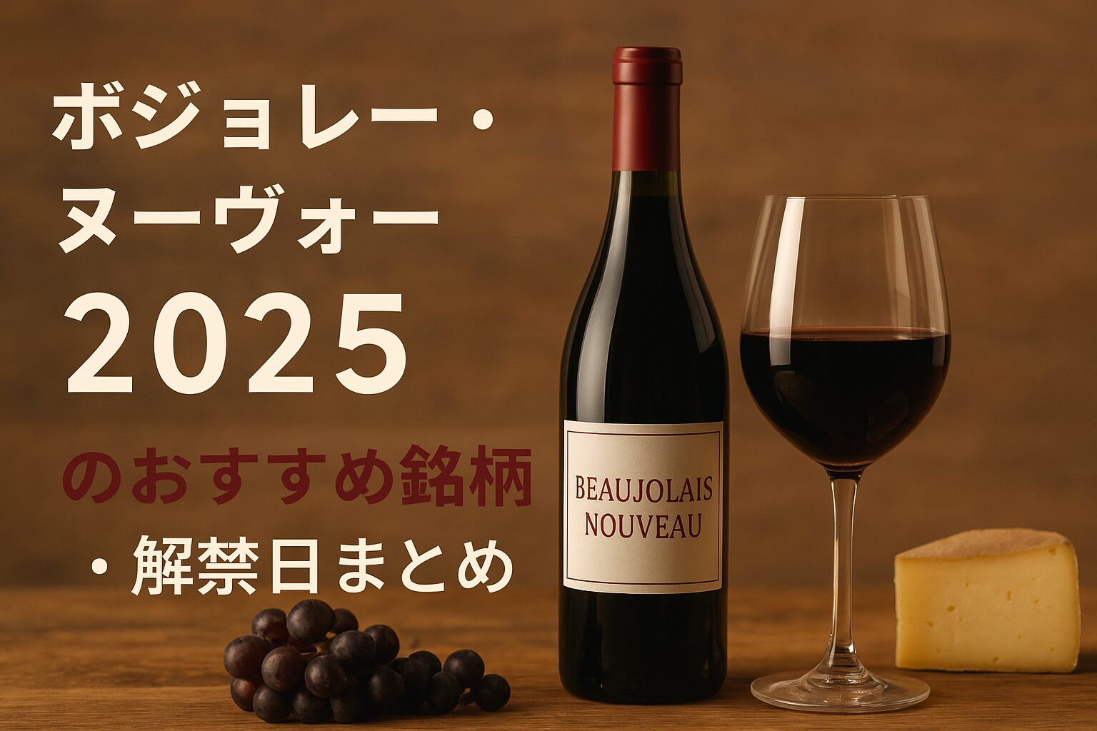 ボジョレー・ヌーヴォー2025のおすすめ銘柄・解禁日まとめ【初心者にもわかりやすく】